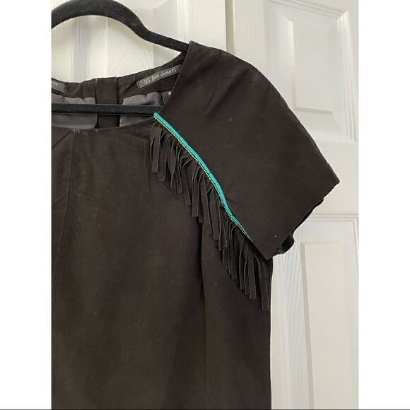 Maison Scotch Suede & Fringe Blouse Top - Picture 3 of 5